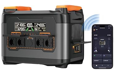 NECESPOW Tragbare Powerstation S2400, 2048Wh/2400W LiFePO4-Akku | 4 x AC Ausgängen, 1,5 St Schnellladung, MPPT 600W Mobile Solargenerator für Hause Camping Wohnmobil Outdoor