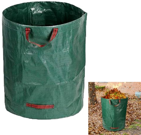 Smaoqingji Selbststehend Laubsammler Gartensack Grünschnittsack - 1 Stück, Grün, Laubsammlere Laubsack mit Deckel, Geeignet für Verarbeitung Großer Mengen Laub, Grünschnitt, Esten, Unkraut Erde