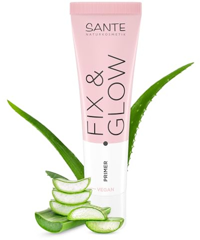 SANTE Naturkosmetik Fix & Glow Primer - 30 ml - mit Squalan & Hyaluronsäure - für langanhaltendes Make-up - feuchtigkeitsspendend & vegan