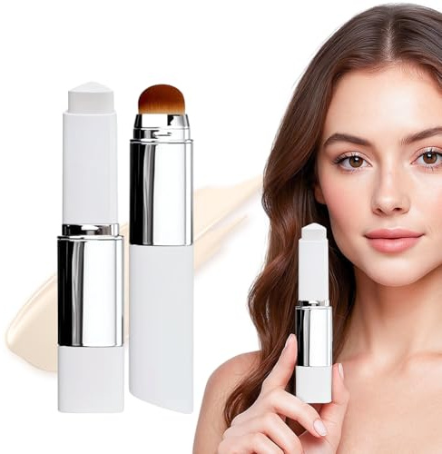 2 In 1 Foundation Stick mit Bürste, Doppelseitige Make Up Pinsel Fundamente Körper Wasserfest, Creme Abdeckstift Gesicht Effektiv Bedecken Dunkle Ringe für Beine, Arme Und Körper (Light)