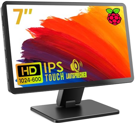 ROADOM 7 Touchscreen Monitor, 1024x600 IPS für Raspberry Pi, HDMI