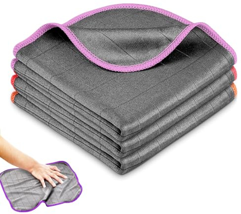 YTAXYZWR Paños de Limpieza Mágicos Microfibra 400GSM 3X, Trapos Sin Pelusa y Carbono para Cristales, Ventanas, Baño, Cocina, Espejos, Coche, 30x30 cm