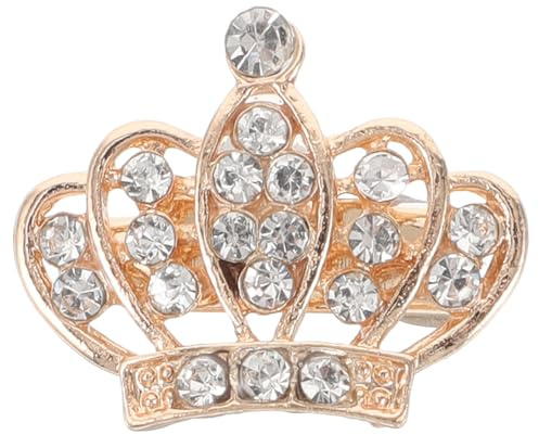 LALADEFIEE Strassbesetzte Kronen brosche Goldener Anstecker Vielseitig als Kleidungs Revers Schalnadel Damen Schmuck für Hochzeit und Festliche Anlässe