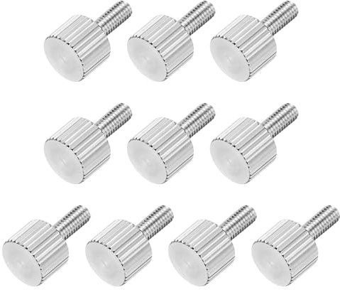 QUARKZMAN 10 Pcs Tornillos De Mano M3 X 8mm Con Moleteado, 304 Acero Inoxidable Cabeza Plana Moleteada Totalmente Roscados Para Hogar, Electrónica, Máquinas