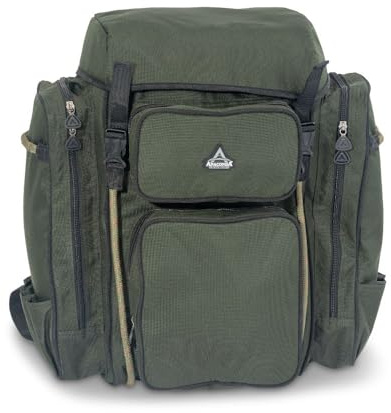 Sångare Top Tackle Systems Anaconda Replöpare, fiskeryggsäck med funktionella repkonstruktioner, grön, 250D x 200D polyester, 30 x 48 x 20 cm, fiskeryggsäck för karpfiskare
