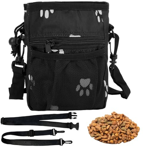 MOTIBACK Futterbeutel für Hunde Leckerlies – Hundetraining Tasche mit Großer Kapazität, Wasserdicht, Einfach zu Reinigen, Verstellbarer Hüft- und Schultergurt, Inklusive Kotbeutelspender