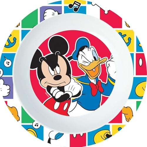 Piatto Fondo Originale Mickey in plastica rigida per bambini.