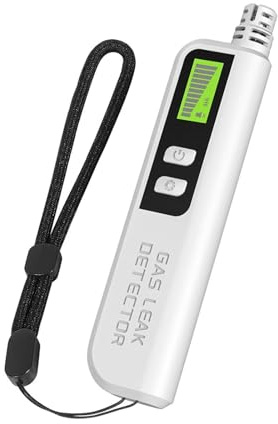 Gas Detector, High Sensitivity Gas Detector 0-10000PPM Natural Detection CO/CH4/C2H6/C3H8 Leak Combustible Alarm For Kitchen for Work, Home(White)