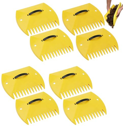 4 Pares Rastrillos De Mano para Recoger Hojas, Rastrillos De Mano para Recoger Hojas, Recogedores De Hojass con Asas, Recolector Hojass para RecogersHojas, Basura Jardín, Residuos Jardín Ordenados