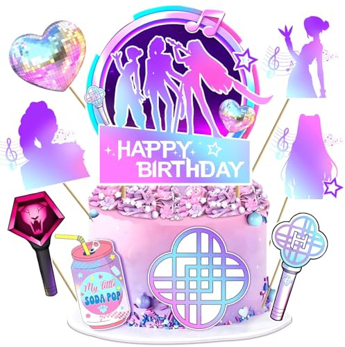 9pcs Kop Demo Huntr Kuchen Deko Mädchen, Huntri Cupcake Toppers, Geburtstagsdeko für Jungen und Mädchen, Party Deko für Themenfeiern