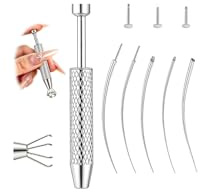 ESHIONER Piercing pour Ouvrir et Changer Accessoires de Kit 7 Pièces Ensemble de Pinces Argent Courbé Droit 14G 16G 18G 20G Compatible Tige Insertion Piercing pour Oreille Nez Lèvre