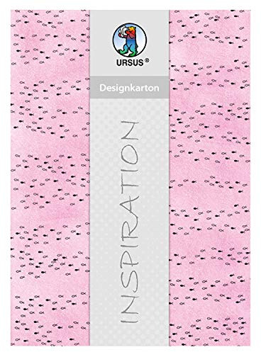 Ursus 62414603F - Designkarton, Halleluja, rosa, DIN A4, 200 g/qm, 5 Blatt, mit Banderole, beidseitig Bedruckt, Vorderseite mit Motiv, Rückseite einfarbig, ideal für vielerlei Bastelarbeiten