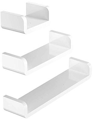 MHTECH U-Form Selbstklebendes Kunststoffregal Set von 3 Größen für Bad