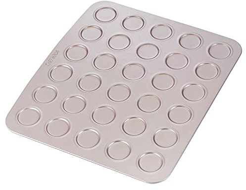 CHEFMADE Macaron Cake Pan, 30-Cavity Non-Stick Macaroon Biscuits Cookie Bakeware for Oven Baking (Champagne Gold)