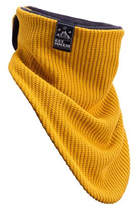 Manufaktur13 Windbreaker - Bandana, Halstücher in versch. Varianten, Multifunktionstuch, Baumwolle Schal, Dreieckstuch, geeignet für Motorrad & Fahrrad (M13) (Knit: Mustard)