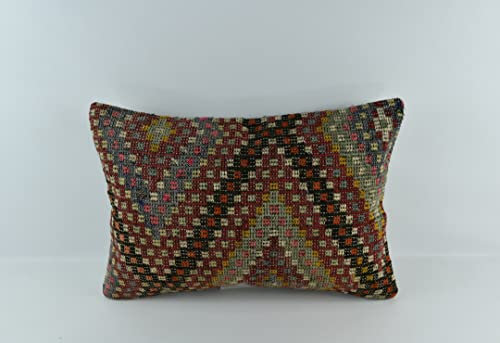 Kelim Kissen 40x60 cm Handgefertigt Kissenbezüge Türkisch Lendenkissen Dekorative Kissenhülle Dekokissen Zierkissen Sofakissen Teppiche Ethnische Kilim Kissenbezug code 4394