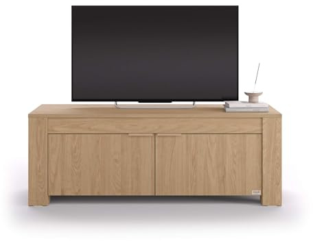 MOBILI FIVER, TV Sideboard mit 2 Türen Rachele (126,5x45x45,8 cm), Wildeiche, Made In Italy