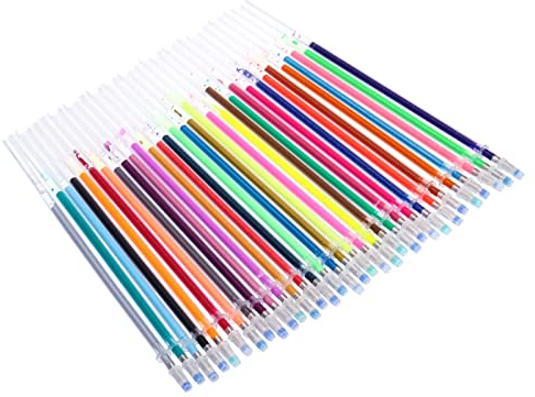 PATIKIL 100 Farben Gelstifte-Nachfüllpackungen Tinte mehrfarbig | 1 Set, Glitzer-Metallic-Pastell-Neonfarben, mittlere Spitze, Nachfüllpackungen für Zeichnen Kritzeln