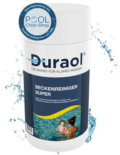 Duraol Pool Reinigungsmittel I 1 L I Pool Oberflächenreiniger gegen Rost, Kalk & Schmutz I Pool Reiniger für kristallklares Poolwasser I Stark saurer Pool Entkalker für eine schnelle Reinigung