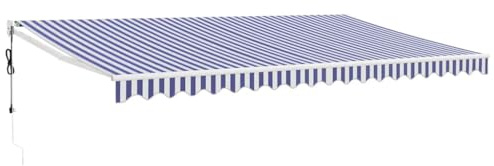vidaXL Toldo retráctil automático Azul y Blanco 5x3 m
