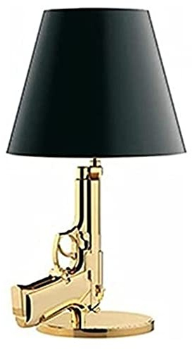 Schlafzimmer-Nachttischlampe Gun Desk Lamp Night Light Decorative Cool Table Lamp Modern Gold Gun Lamps for Bedroom, Hotel, Living Room, Guest Room, Children’s Room Schreibtischlampe Tischlampe ( Size