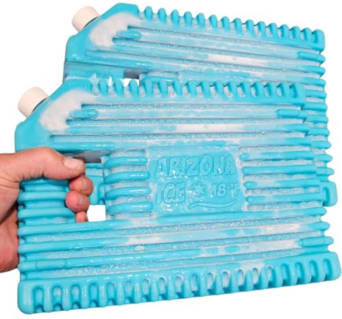Arizona Ice Large Industrial Ice Packs | Replaces 10lbs of Ice |18°F (-8°C) | Deepest Grooves | May Freeze Drinks | USA Company | 12 x 9 | Two Pack