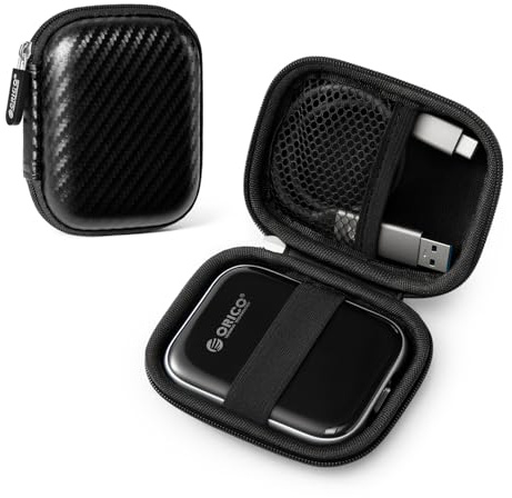 ORICO Funda de protección portátil para disco duro SSD externo, cable de viaje y pequeños equipos electrónicos, bolsa de almacenamiento resistente al agua con material EVA (M2PH03)