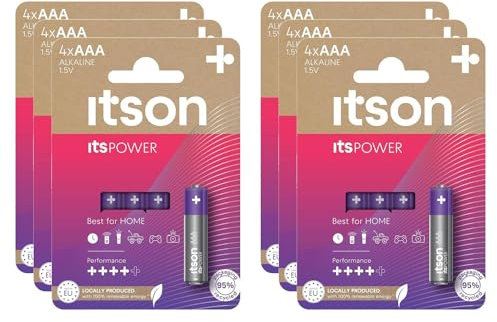 ITSON Lot de 6 x 4 Piles Alcalines LR03/AAA 1,5V ItsPOWER