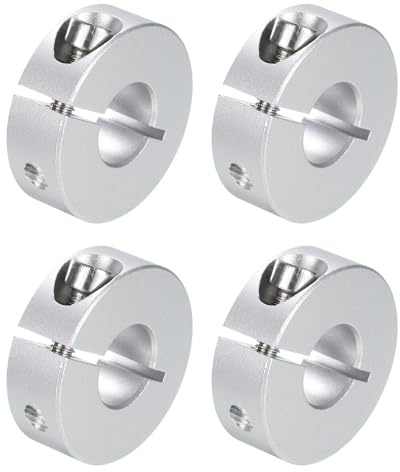QUARKZMAN 8 Stück Geteilte Stellringe Klemmring für Wellenkragen 12mm Bohrung, 30mm Außendurchmesser, 10mm Dicke, Aluminiumlegierung Tiefenanschlagringe mit Gewindestift Spaltklemme