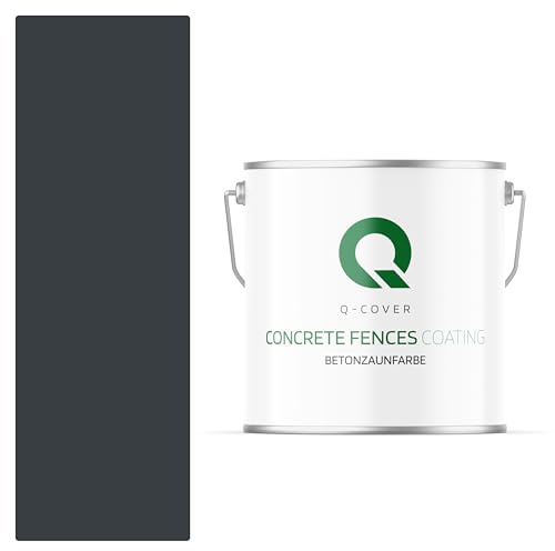 Q-COVER Betonzaunfarbe | 5L | Graphitgrau 7016 | Silikon Farbe | Außen | Betonfarbe | Hydrophobe Farbe | Acrylat Dispersion | Betonzäune | Betonelemente