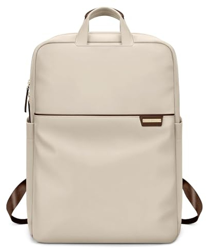 GOLF QUALITY Zaino porta PC 17.3 Pollici Donna, Impermeabile e Capiente con Borsa Antifurto, Elegante Backpack Multifunzione per Lavoro, Viaggio, Ufficio Scuola e Università,Albicocca