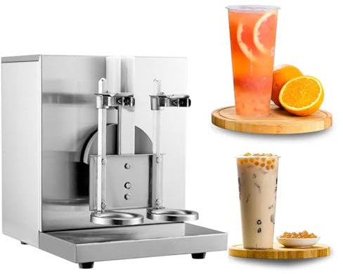 Coctelera De Té Con Leche De Perla De Doble Cabezal, Máquina Batidora De Leche Automática De 120 W, Mezclador De Jugo Comercial De Acero Inoxidable De 340 Rpm Para Restaurantes, Cafeterías, Bares