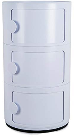 WADRBSW MRDAER Mini-Nachttisch, rund, Aufbewahrung, Beistellschrank, nordische Kunststoffschublade, Nachttisch, Schlafzimmer-Beistelltisch (Farbe: Weiß, 32 x 58 cm) benötigt, um Glück zu verfolgen