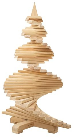 Stolldrew Weihnachtsbaum aus Kiefernholz, Minimaler Baum für Weihnachten, Öko-Weihnachtsbaum für kleine Räume, Ländliche Weihnachtsdekoration, Naturholz 114 cm