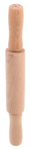 Toyvian Mini Wooden Rolling Pin for Boys and Girls Comfortable Grip for Baking Crafting and Modeling Clay Activities at Home Holiday Decorations