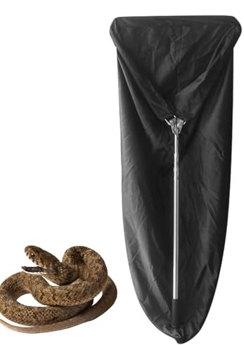 Einziehbare Schlangentasche – Schlangenfänger aus Aluminiumlegierung, ausziehbarer Schlangenstock mit Tasche, stabiler Schlangenhaken, effizientes Handling-Werkzeug für den Außenbereich, lange