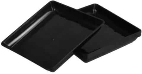 BAZEITFLOW 6pièces Plateaux Carrés Plastique pour Fleurs sous-Plats pour Pots De Plantes Traîneau Collecteur Eau Noir pour Bonsai pour Intérieur Et Extérieur Prévient Les Débordements