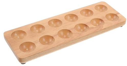 Operitacx Huevera de Madera para 12 Huevos Soporte Antirotura para Cocina y Refrigerador 1 Piezas Bandeja Multifuncional