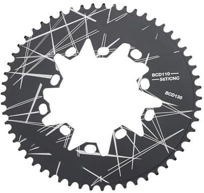 Ovales Kettenblatt für Fahrräder, 52T/54T/56T/58T/60T, Aluminiumlegierung, ovales Scheiben-Kettenblatt für Rennräder, Falträder