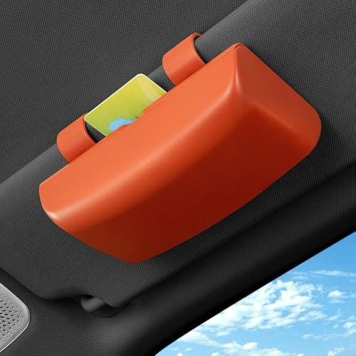 Auto-Sonnenblenden-Box, Auto-Brillenetui, einfache Installation, Visierbox, tragbarer Sonnenbrillenhalter, Fahren, Auto-Objektivhalter (orange)