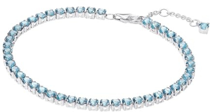 PANDORA Damen-Tennisarmband Hellblau Silber 591469C03
