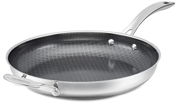 Cuisinart FusionPlus Nonstick Stainless Steel Cookware, 12-Inch Skillet with Helper Handle, PFAS-Free PURELYSEAR Ceramic Technology, Scratch Proof, Cool Grip Handles, Dishwasher Safe, FPS22-30H