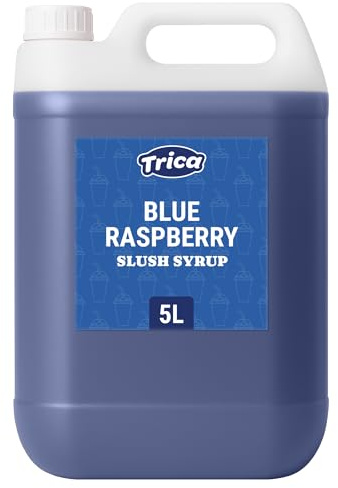 TRICA Blue Raspberry Slush Syrup 5L - Concentrated Blue Raspberry Flavour Snow Cone Syrup for Slush Machines, 6:1 Dilution Ratio, 5 Litres