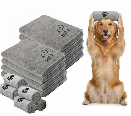 Dog Towel Keeps Your Pet Cozy After Every Use – Microfiber Towels for Drying Dogs & Cats – Quick & Efficient Grooming Gray Towel for Outdoor Play – Gently Dries Your Pet’s Fur 23.6X39.4in l Large
