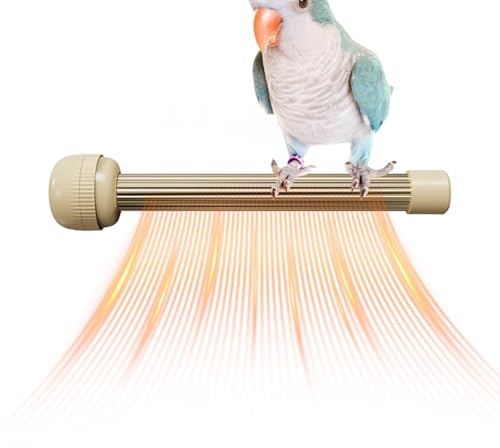 Chauffage pour Oiseaux – chauffante en métal pour perruches, Balcon avec Design Anti-brûlure, Accessoire de Terrarium pour canari, calopsittes et Petits Animaux, matériau ABS, Chaleur