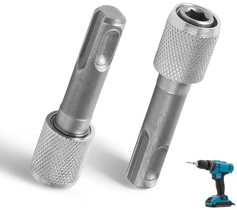 Ztolbriy Für SDS Plus Adapter Bohrfutter – 2 Stück für SDS Adapter 6,35 mm Schnellwechsel Bohrerhalter – Rundschaft SDS-Adapter Zubehör für Bohrhammer & Schlagbohrmaschine