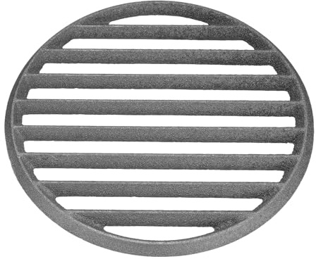 PATIKIL Rejilla De Hierro Fundido 28 cm Redonda Rejilla Inferior Accesorios | Para Asar, Para Parrilla De Barbacoa, Placa De Carbón De Alta Temperatura, Con 6 Ranuras, Para Parrilla Barbacoa