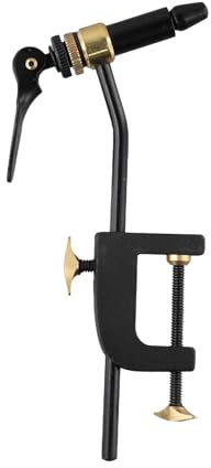 Homeponnew Étau rotatif en métal pour pêche à la mouche, avec support de serrage en C réglable, compatible avec crochets jusqu'à 1,6 mm, noir