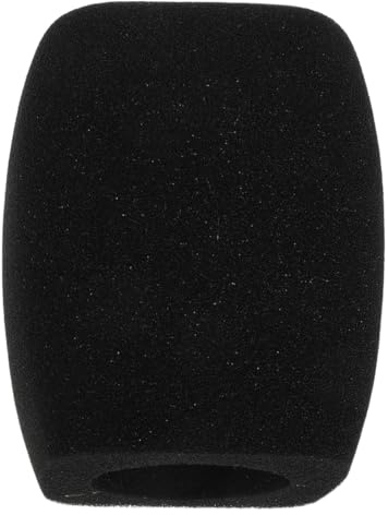 VILLCASE Filtro Antiviento para Micrófono de Estudio Cubierta de Esponja para Micrófono de Mano, Negro, Reutilizable, Reducción de Ruido, para Trabajo en Exterior y Estudio