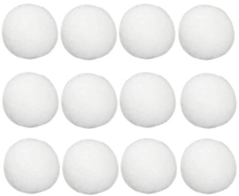 Chris.W 12pcs White Artificial Rabbit Fur Pom Poms Ball for Handbag Pendant Keychain Decoration (2-3/4inch)